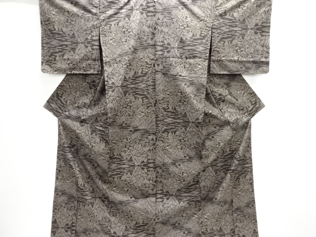 未使用品　家屋風景模様織り出し本場泥大島紬着物(9マルキ)